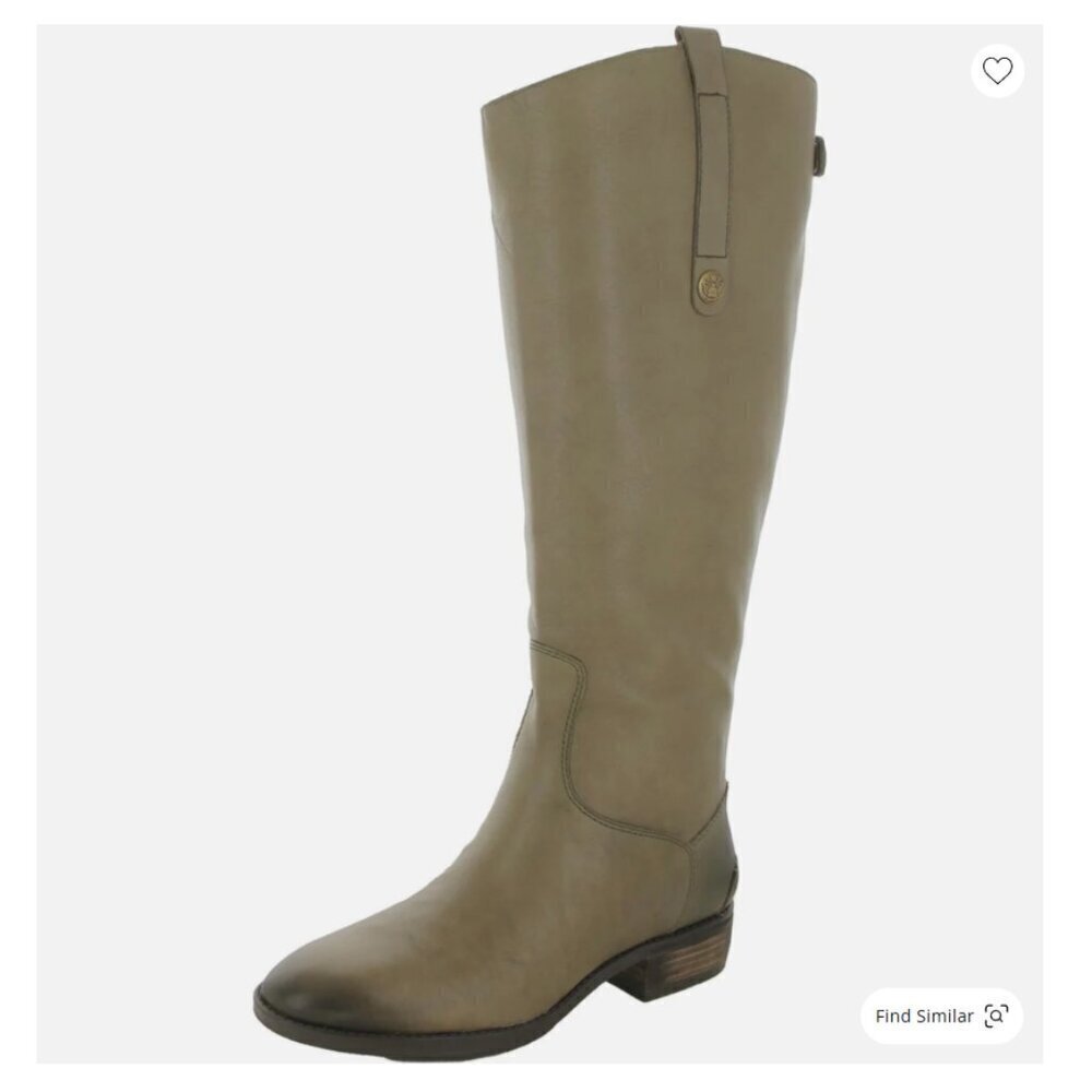 Sam Edelman Penny 2 Knee-High Back Zip Distressed Leather Boots Women's Sz 8M‎